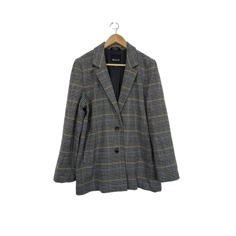 Madewell Dorset Plaid Wool Blend Blazer Size XL Women Oversized Academia Preppy - Picture 3 of 11